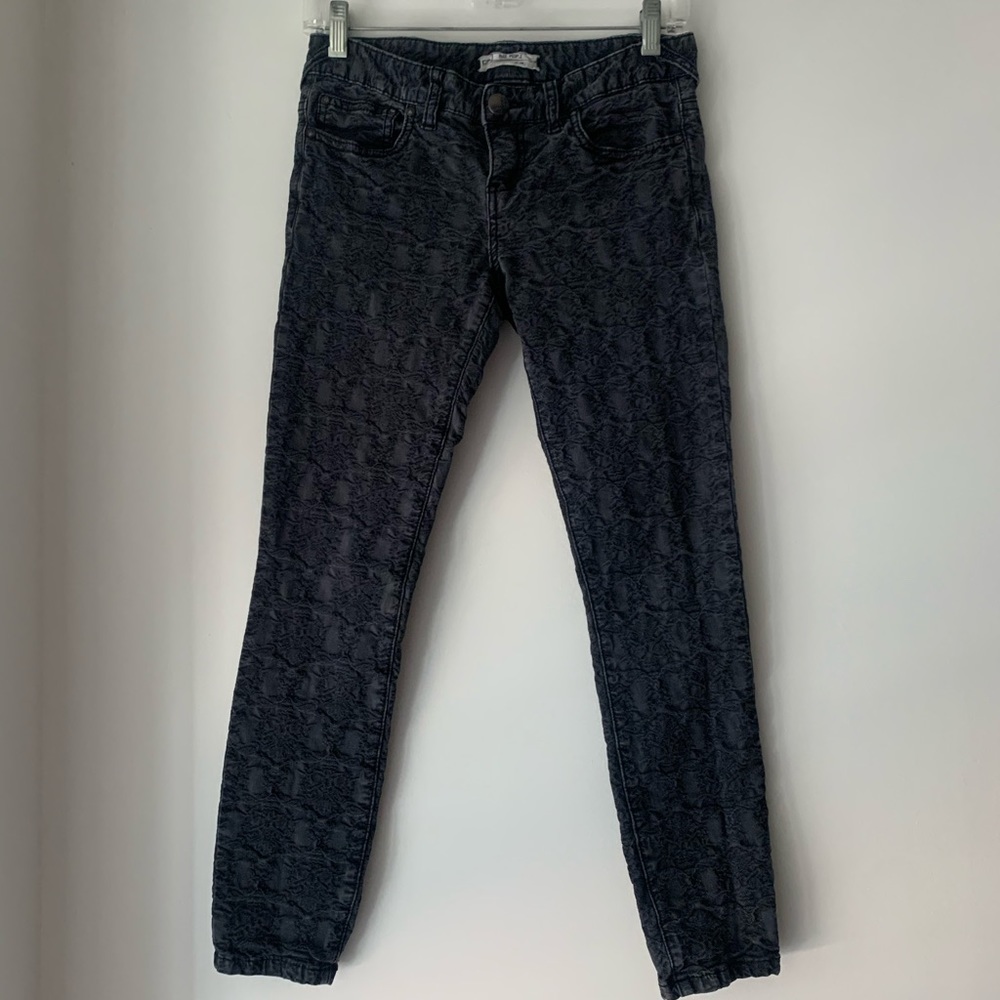 Free People: Textured Black Jeans